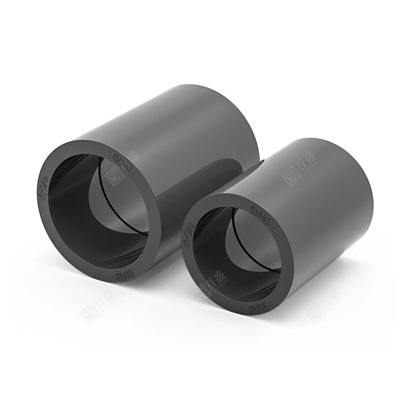 UPVC PVC Pipe Fittings Tee Straight Elbow Plumbing Couping ID 20-50mm Dark Grey