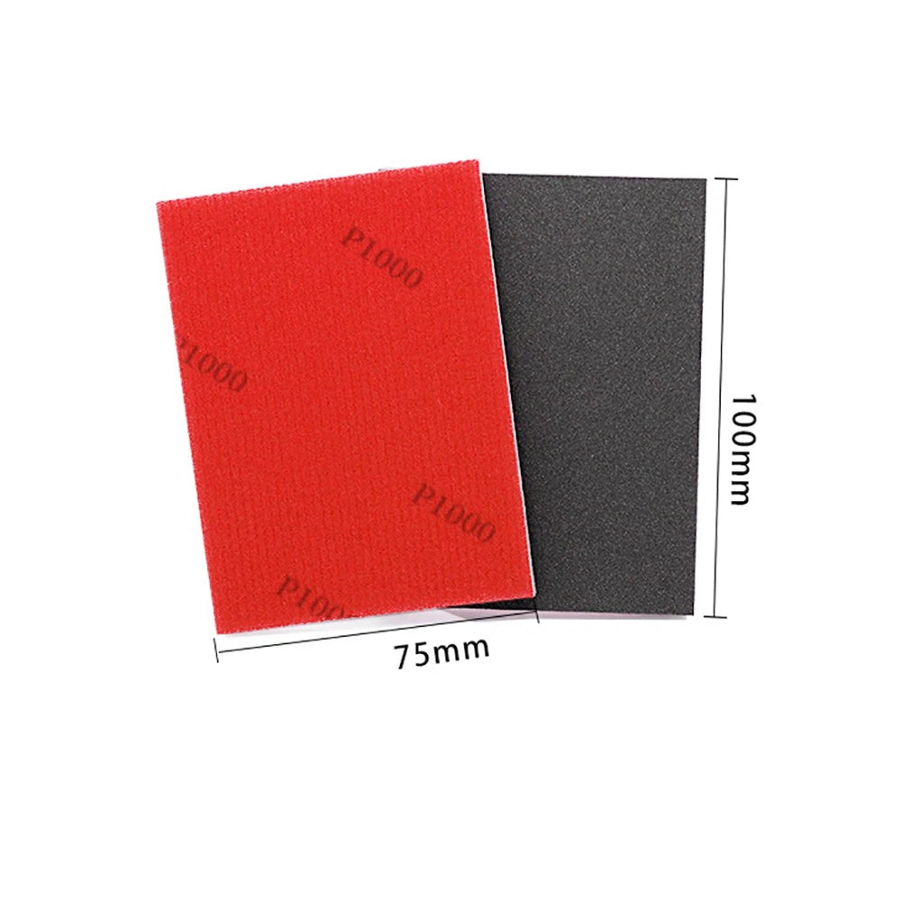 Square Sponge Sandpaper Sheets — P180 to P2500 Grit Wet & Dry Flexible Foam Abrasive 100x75x5mm