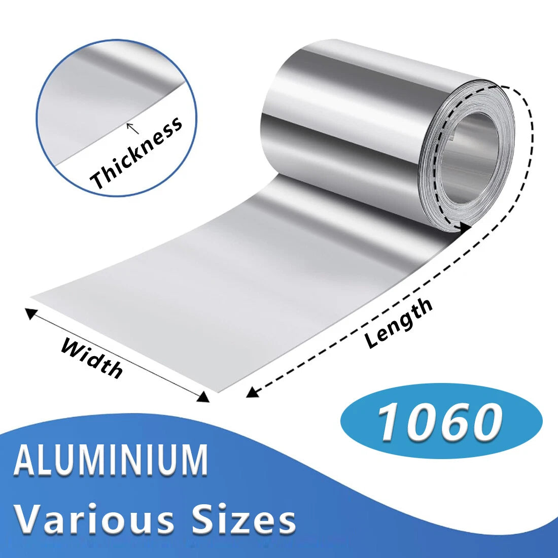 Aluminum Band Sheet Foil Plate Strip Thick 0.1-1mm for DIY Handmade Decoration
