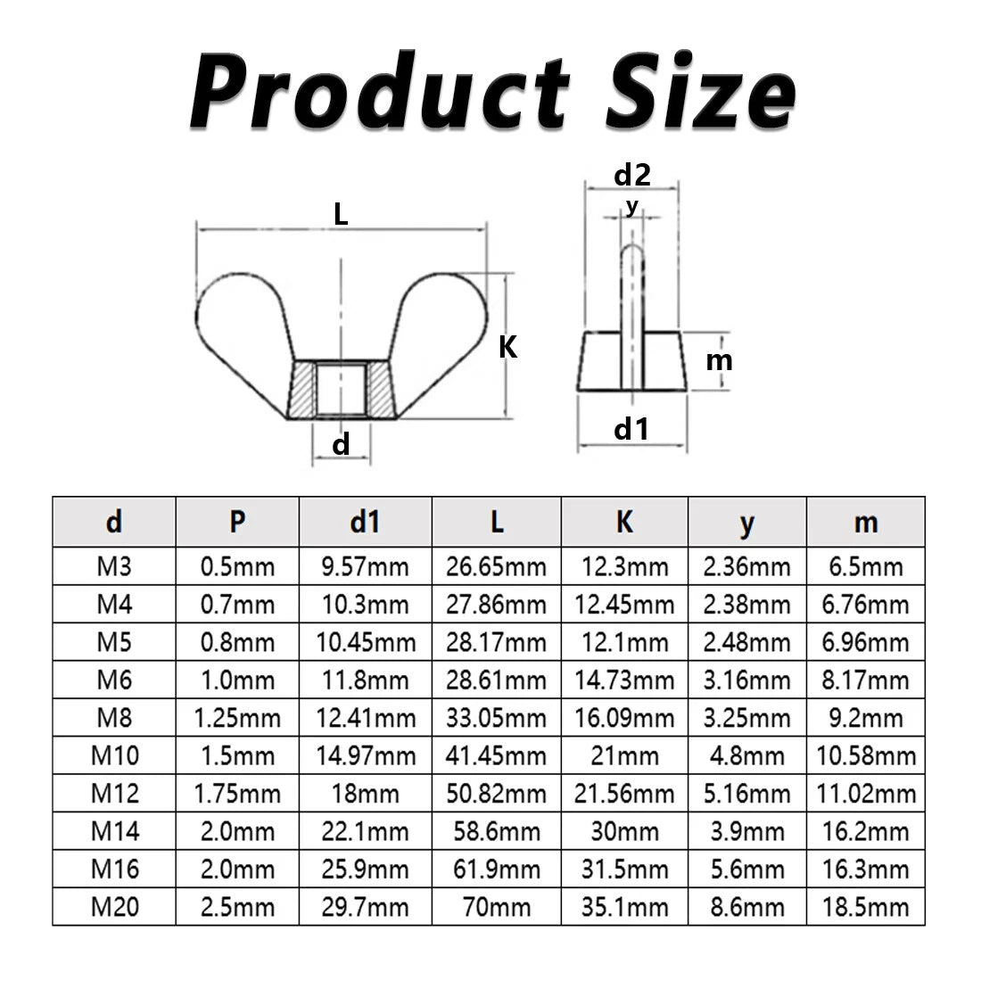 Solid Brass Wing Nuts For Metric Bolts & Screws Brass Wingnuts M4 M5 M6 M8~M20