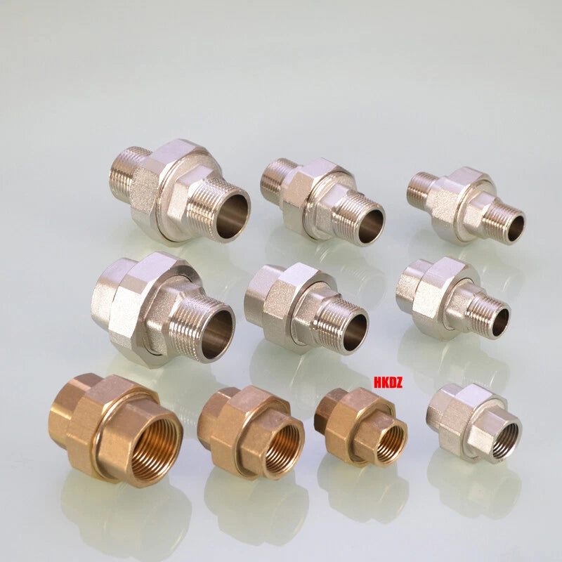 BSP Brass Pipe Fittings — Male Female Threaded Reducing Adapter | Copper & Nickel-Plated