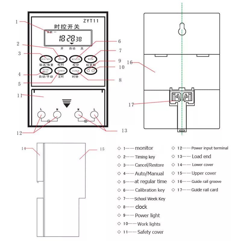 Time Switch AC 220V Timer + Contactors 2.2KW - 25KW for Street lights Billboards - HomeDIYer