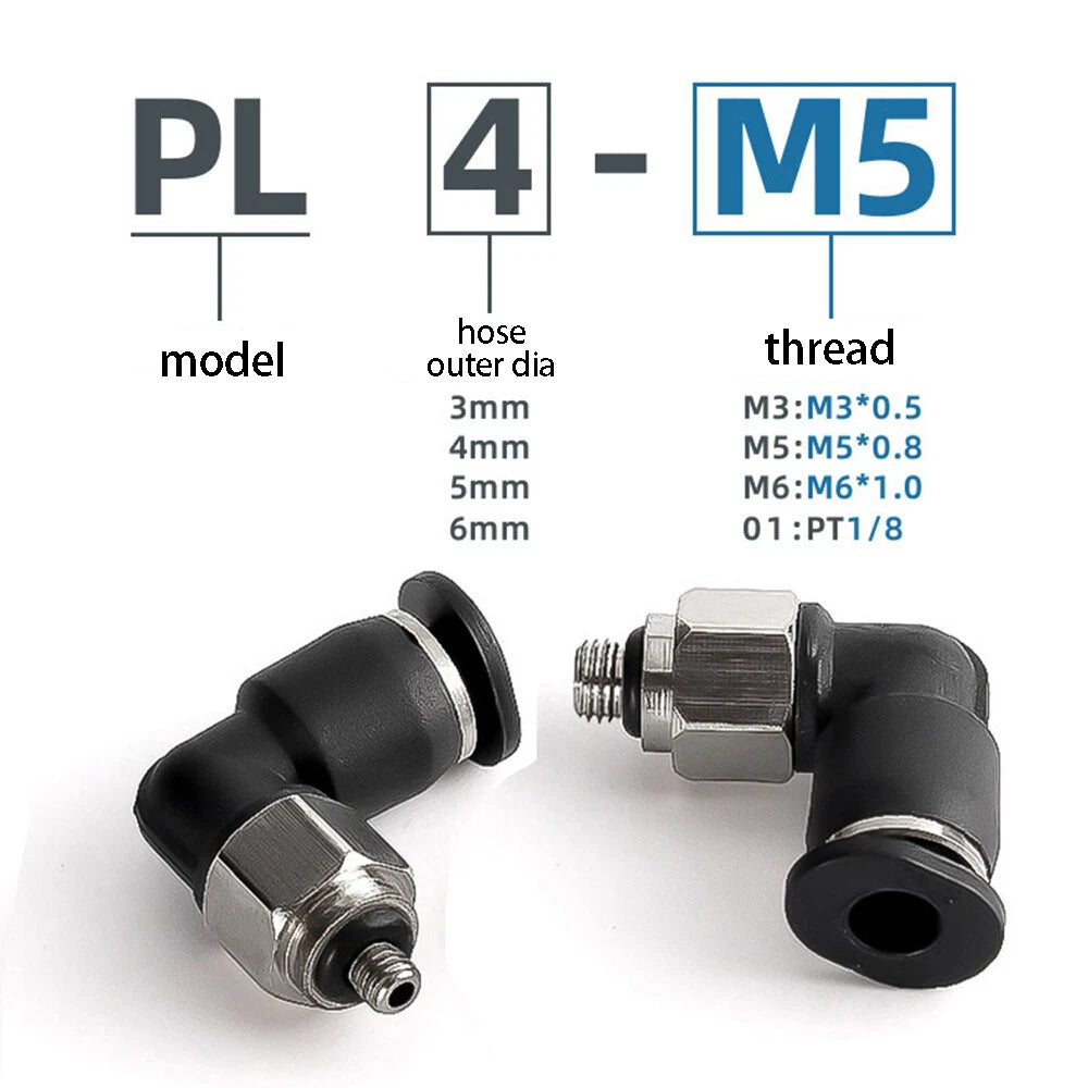 Male Thread Elbow Push-in Pneumatic Fitting | Micro Swivel Air Hose Connector