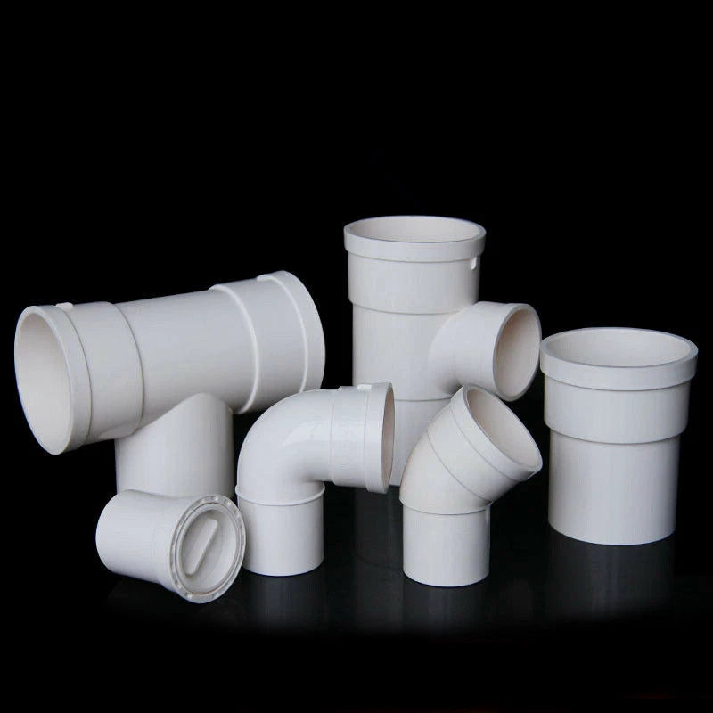 50 75 110 160mm PVC Drain Pipe Fittings Reducer Elbow , Straight , Tee Connector
