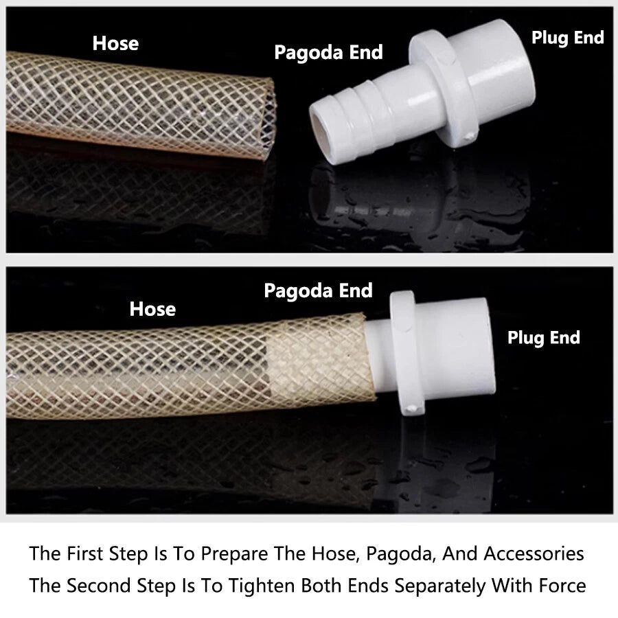 5mm - 63mm Hose Nozzle PVC Plastic Pipe Fittings Barb Connectors Sleeve White