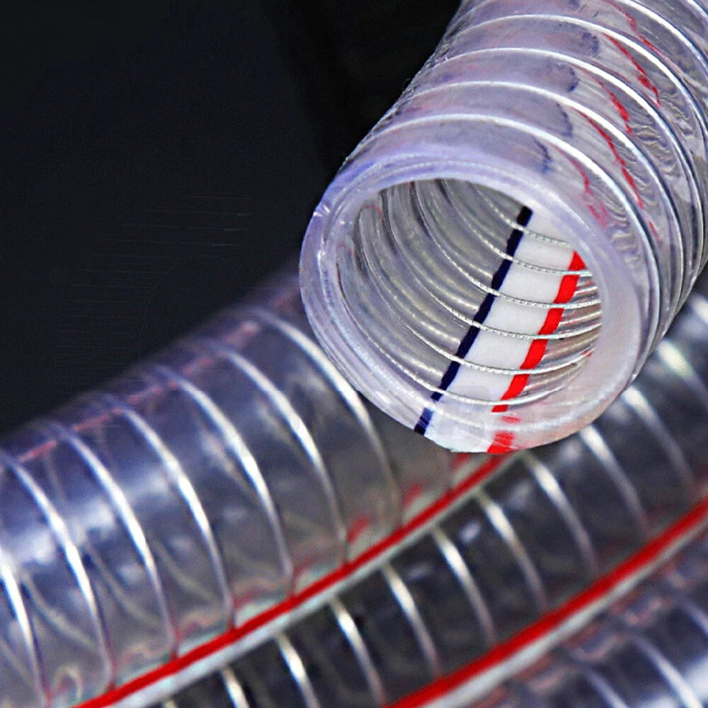 Food Grade Clear PVC Braided Hose Pipe — Wire Reinforced, Heavy Duty Air Water Fuel