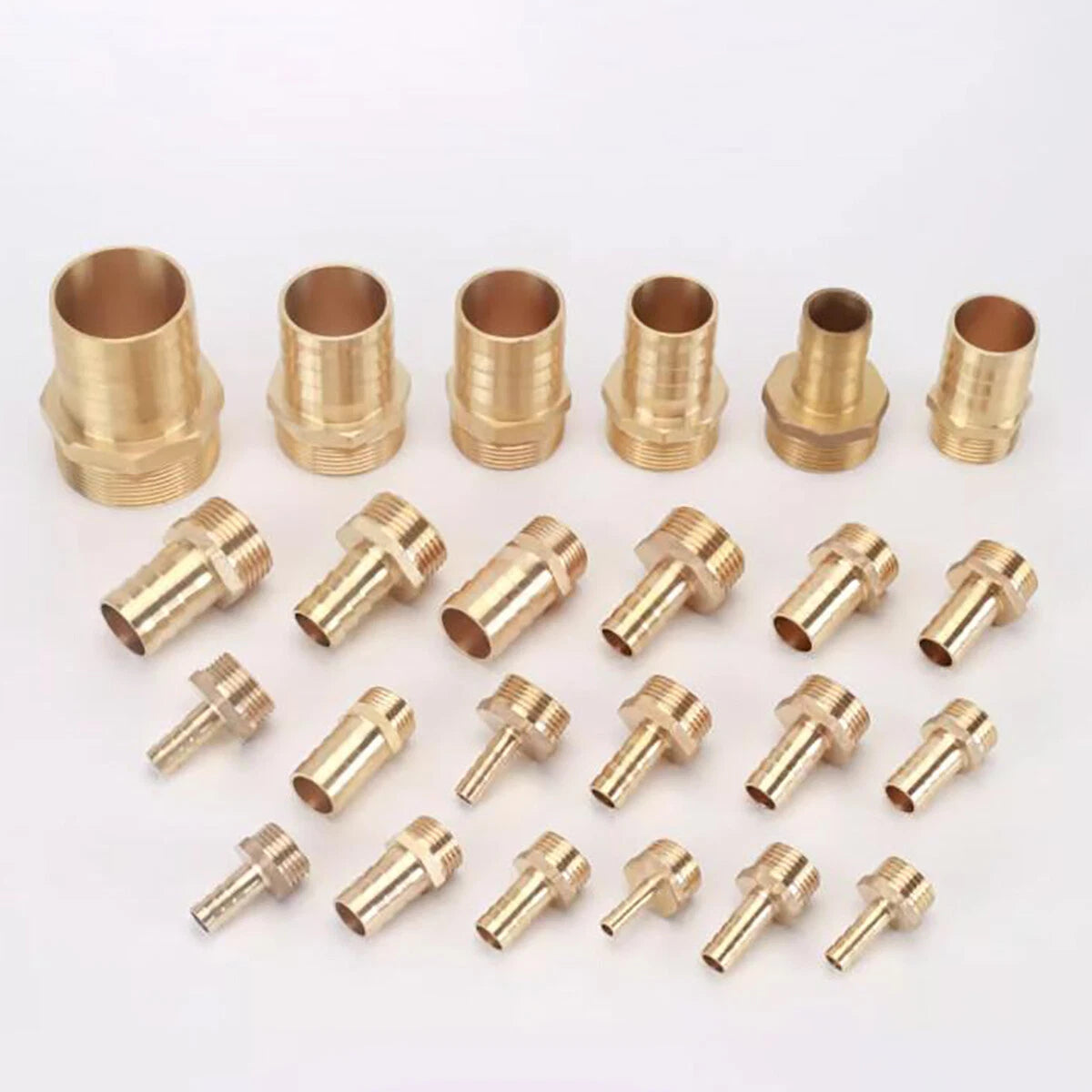 Brass Male BSP x Barbed Hosetail Connector — Air Water Fuel Gas Pipe Fitting