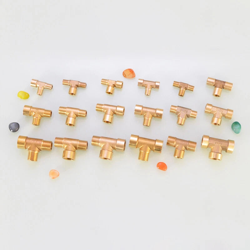 BSP Brass Tee Pipe Fitting – Male & Female Thread T-Shape Connector