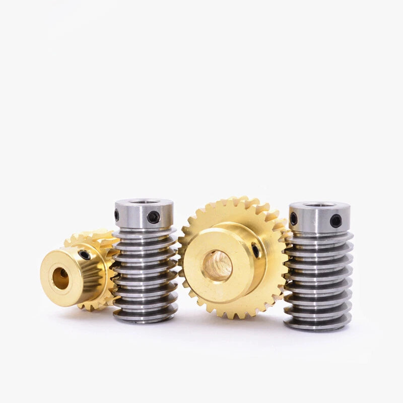 0.5/0.8 Module Worm Gear 20T-60T Teeth Brass Worm Gear Wheel & Worm Gear Shaft