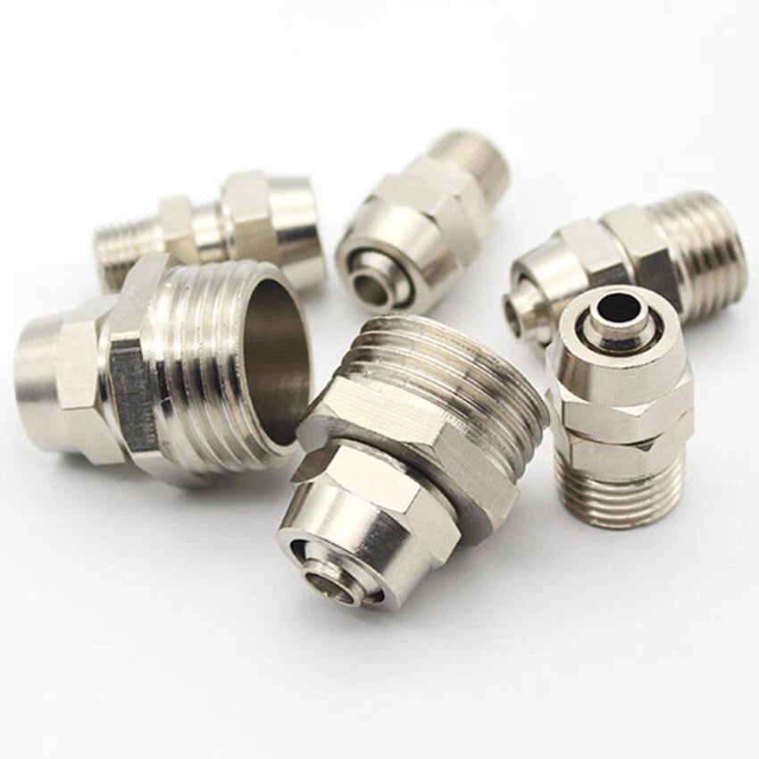 Pneumatic Straight Push-to-Connect Fittings — Male Thread, OD 4mm to 16mm Hose