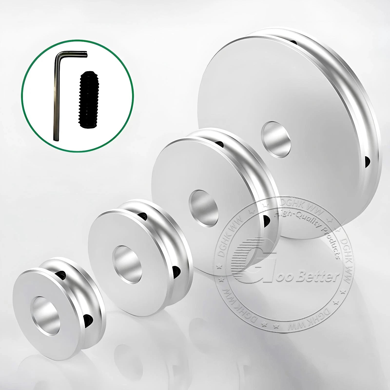 V Grooved Pulley Aluminum Round Belt Pulleys For 5mm Width Belt OD 20/30/40mm