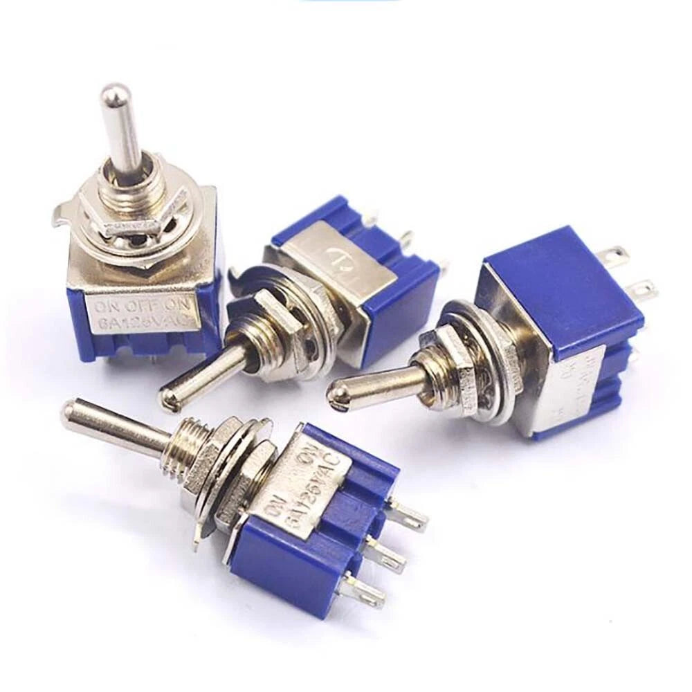 MTS PS Series Mini Toggle Switch — 3/6/9/12 Pin, 2-Way & 3-Way, Latching & Self-Resetting