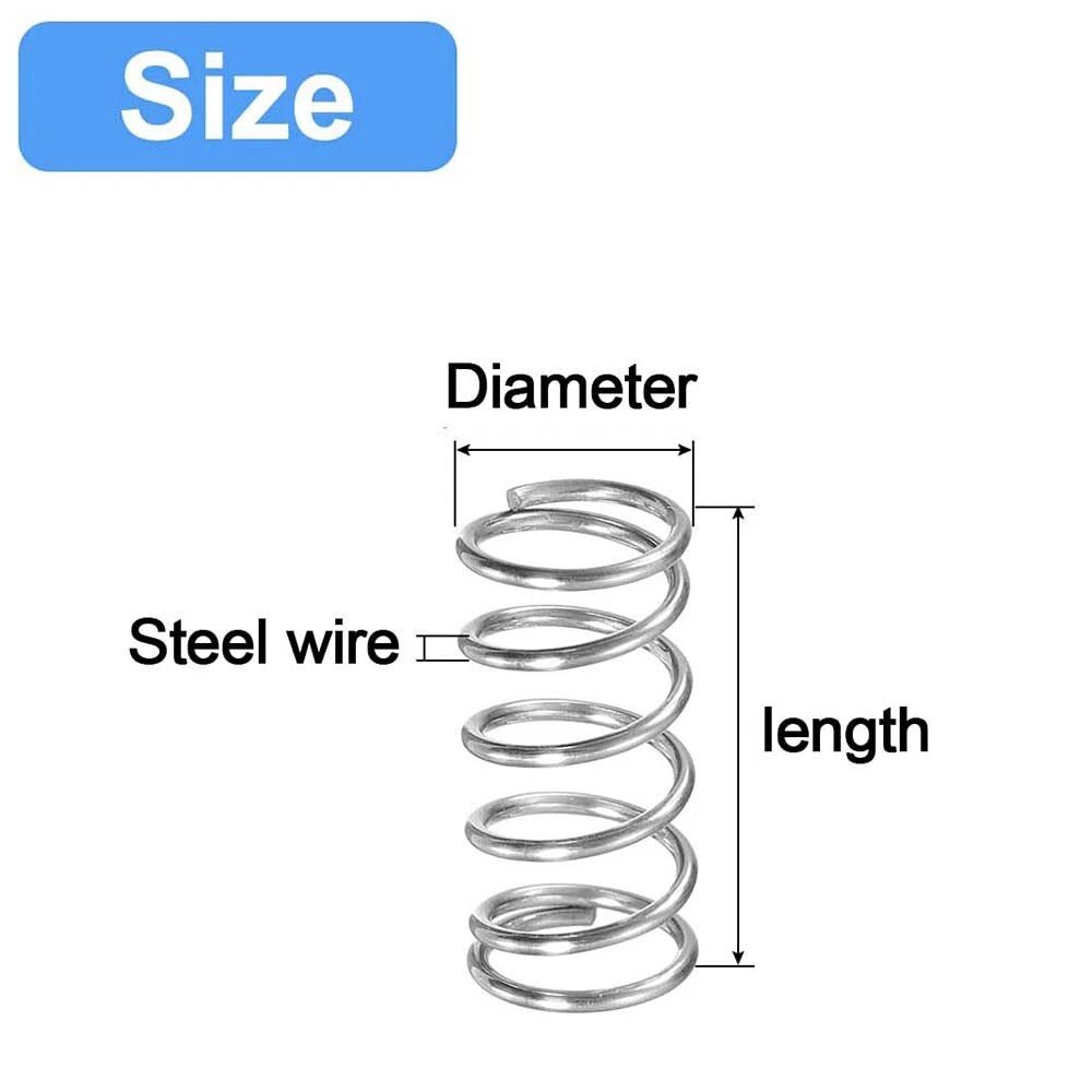 10Pcs 0.15mm WireDia 304 Stainles Steel Compression Spring Pressure Small Spring - HomeDIYer