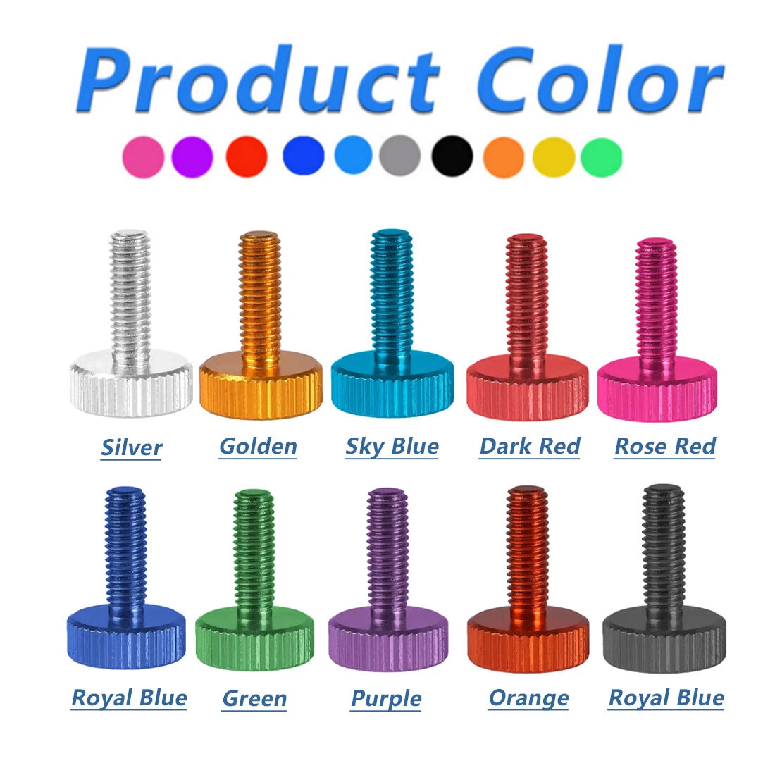 Knurled Thumb Screws Aluminum Alloy — M2 M2.5 M4 M5 M6 Flat Head Hand Grip Knob Bolts
