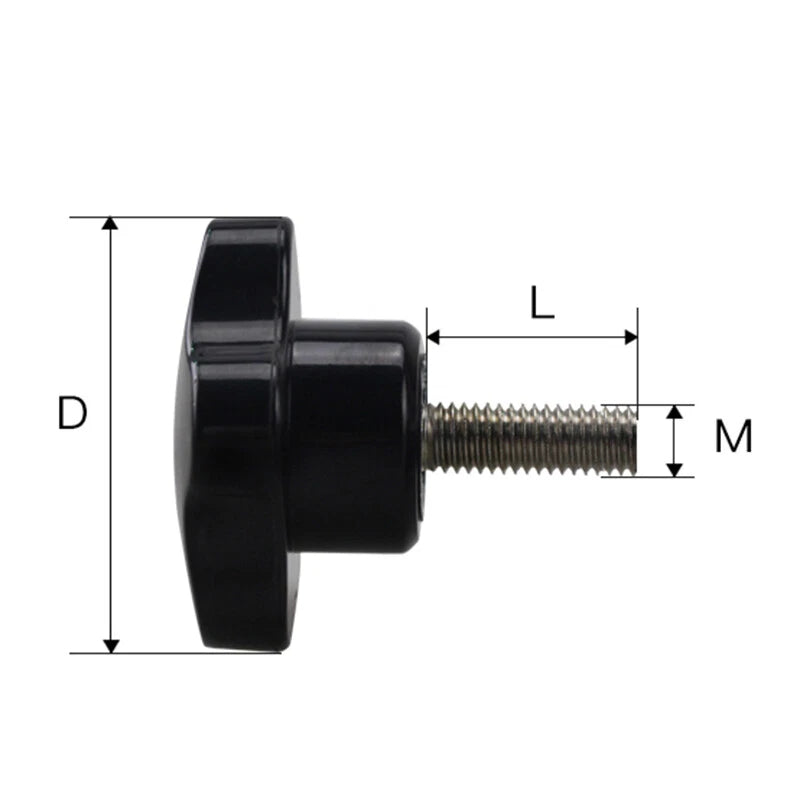 M5/6/8/10 Pentagram Star Thumb Screws Hand Grip Knob Bolts Carbon Steel/Bakelite