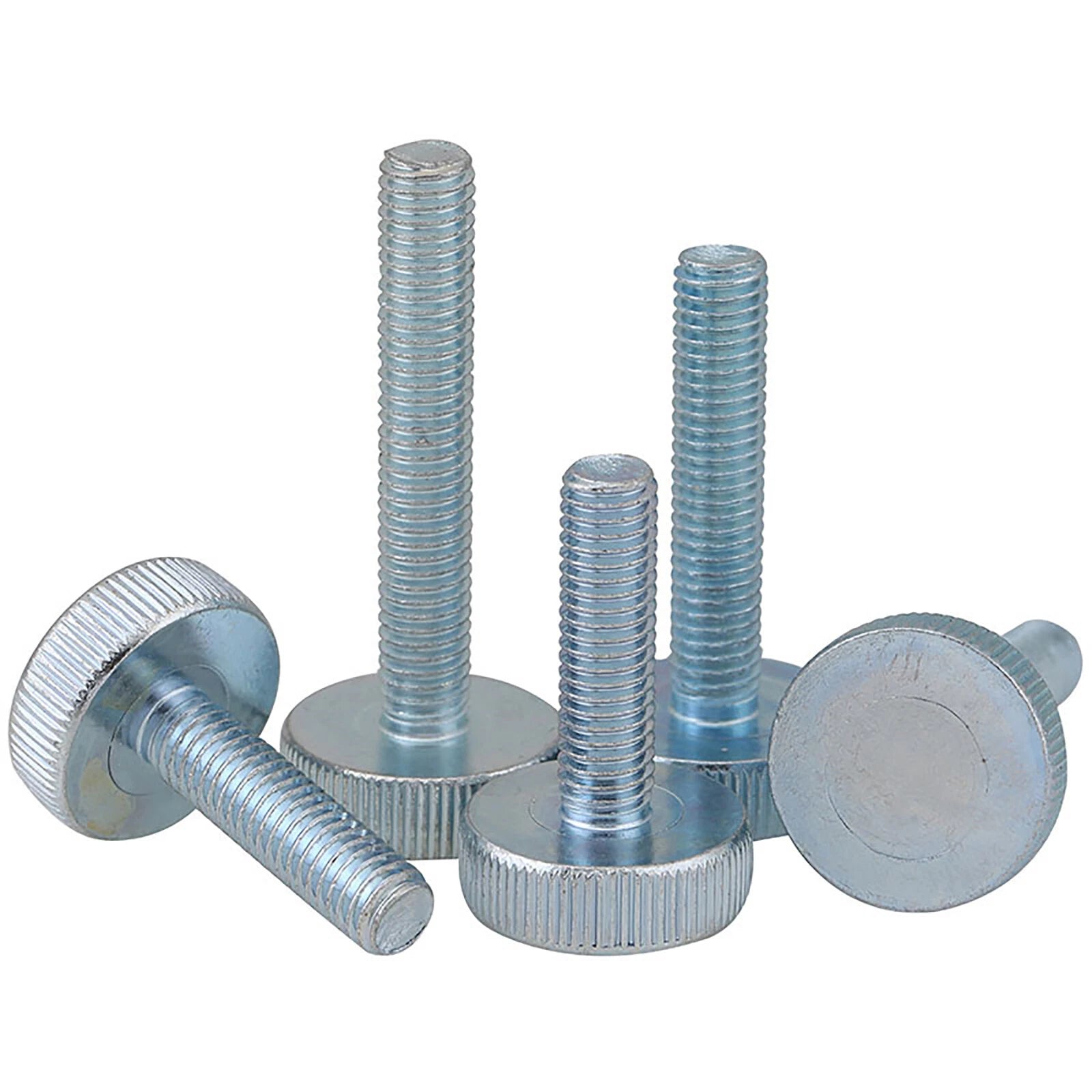 Knurled Steel Thumb Screws Flat Head Zinc-plated M3/4/5/6/8/10 Hand Turn GB835
