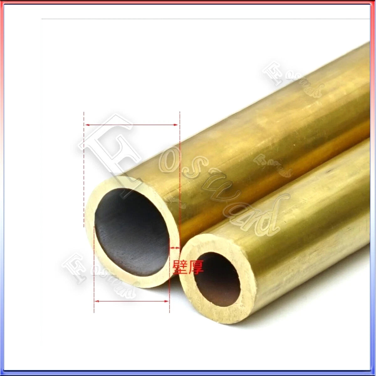 Brass Tube Brass Pipe 300mm Length — 0.5mm Wall, OD 1.5mm to 19mm