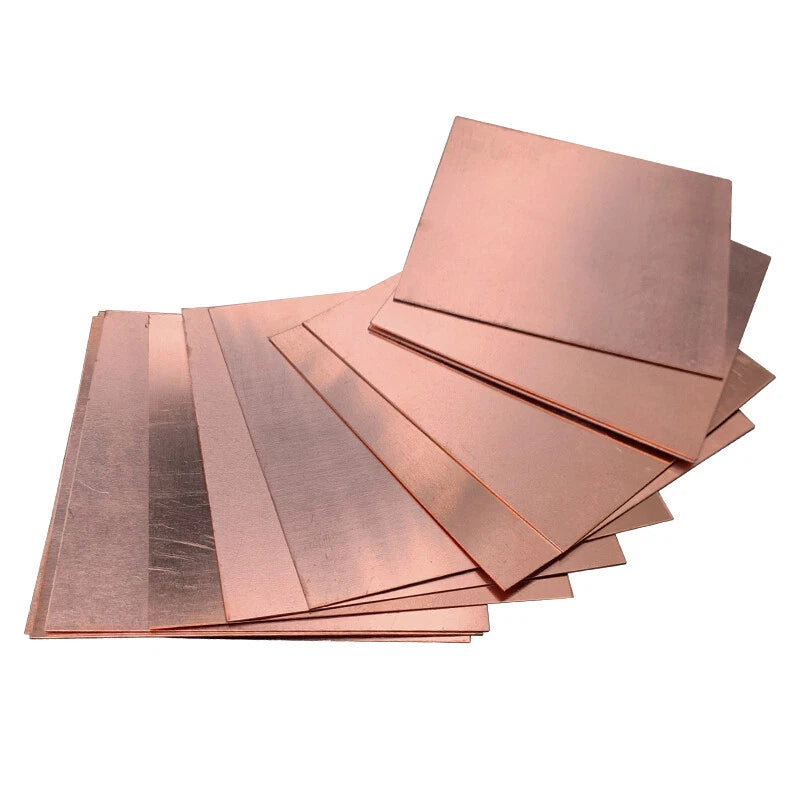 99.9% Pure Copper Plate Sheet Rectangle/Square 50/100/200/300mm