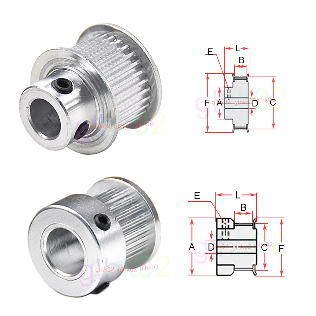GT2 6mm Timing Belt Pulleys 16-120 Teeth 4-25mm Bore Synchronous Wheel Printer
