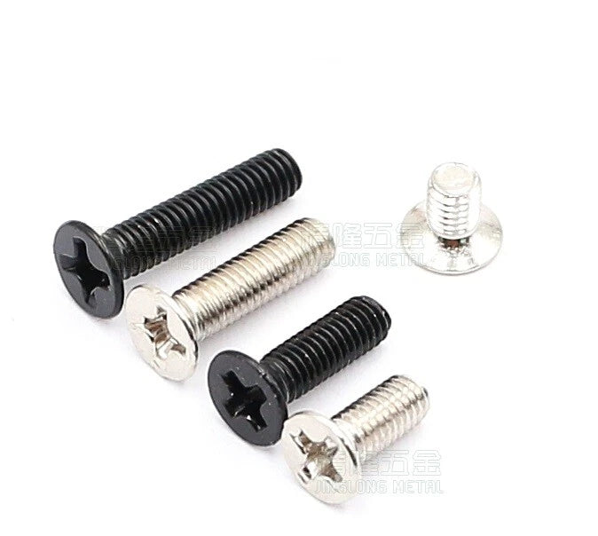 M2 M3 Phillips Countersunk Flat Head Machine Screws – Carbon Steel, Fully Threaded