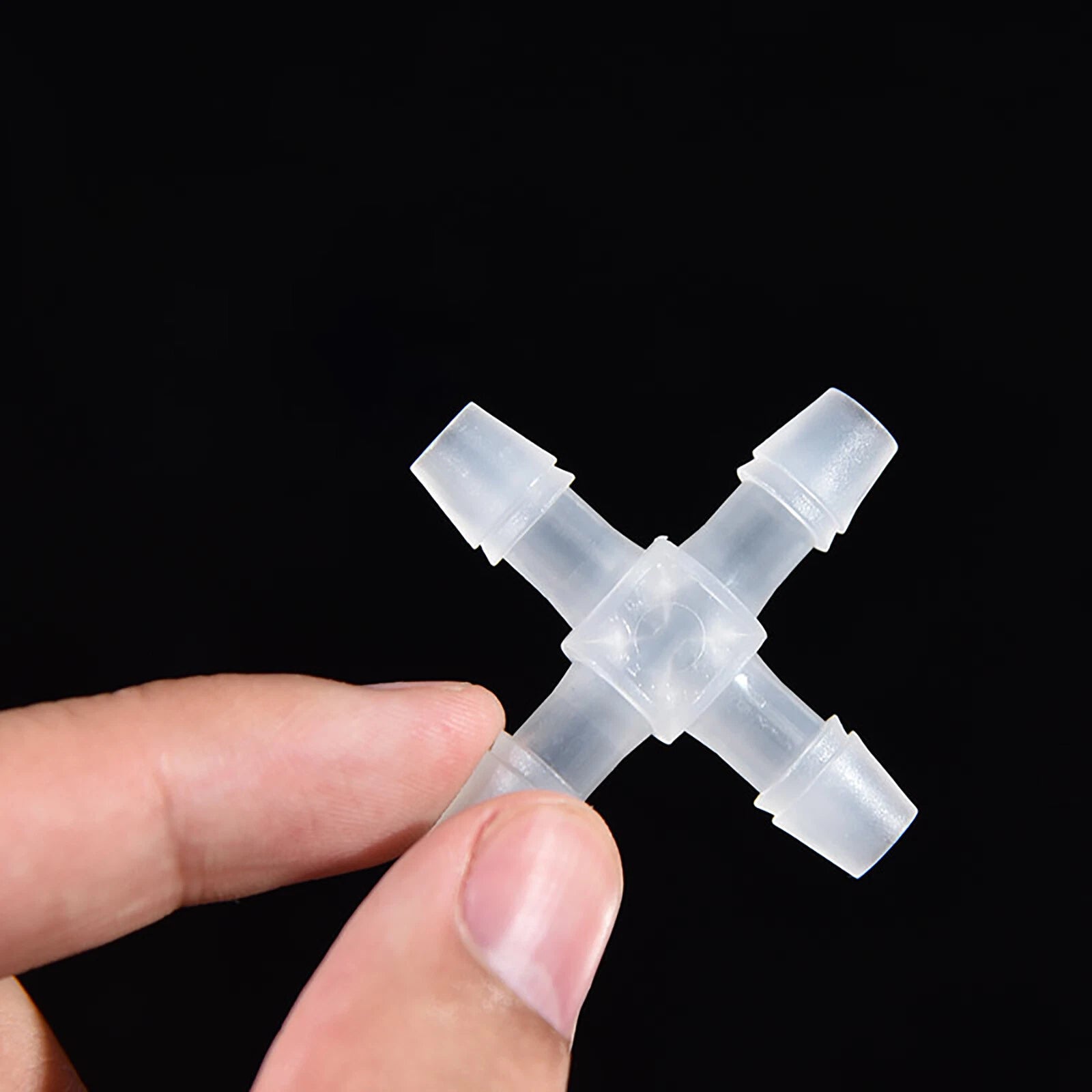 X Cross T Type 4 way Pipe Hose Connector Fittings Tubing Barbed Joiner Plastic
