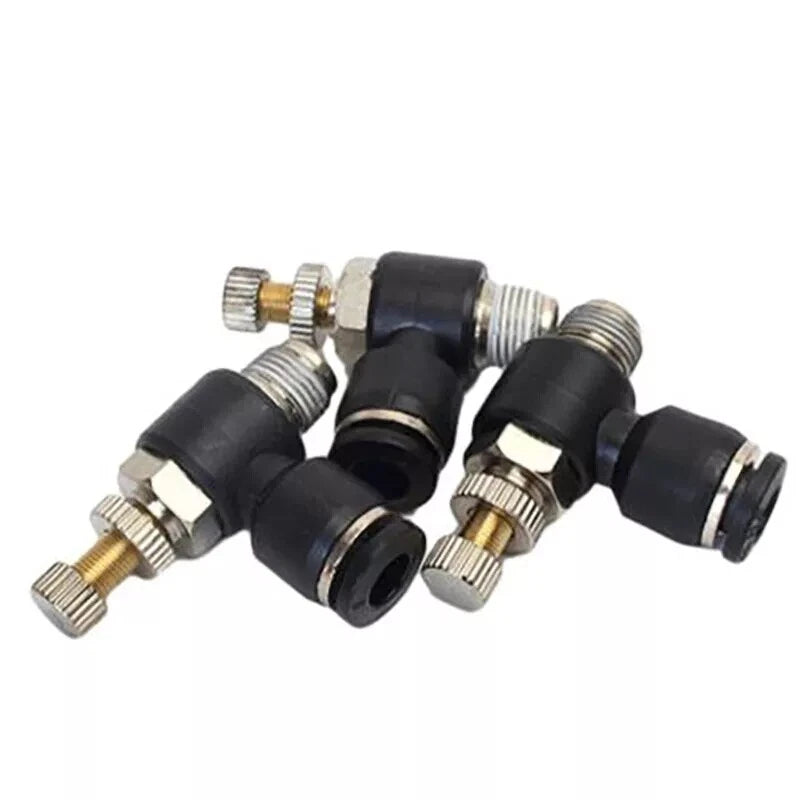 Nylon Pneumatic L-Shape Flow Control Valve | Push-Fit Hose Tube Connector