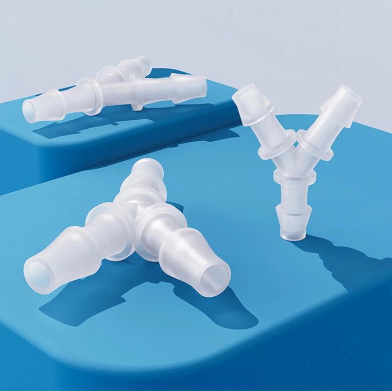 Y-Shape 3-Way Hose Connector — Barbed Fitting for Flexible Tubing