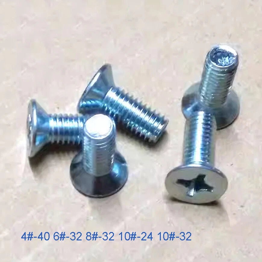 Zinc Plated Phillips Flat Head Machine Screws — 4 - 40 to 10 - 32, Multiple Lengths - HomeDIYer