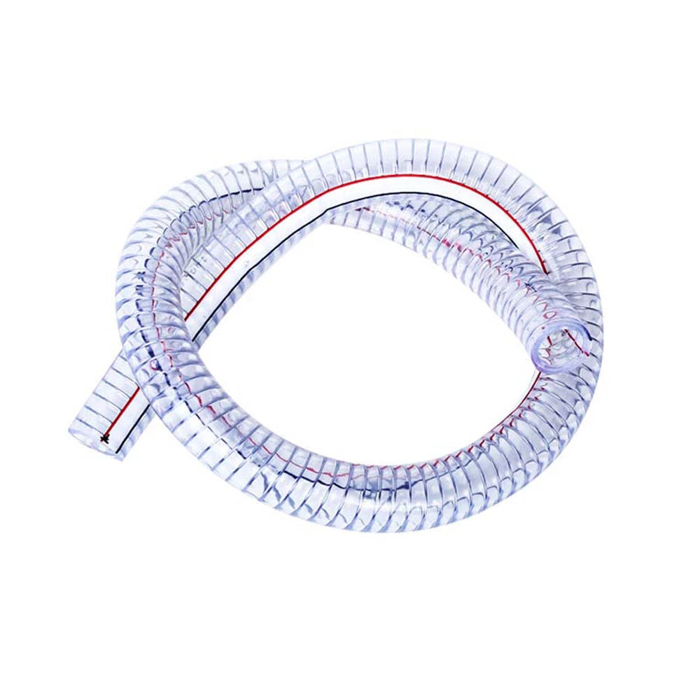 Wire Reinforced Braided Clear PVC Hose — ID 10mm to 40mm, Air Water Fuel Pipe