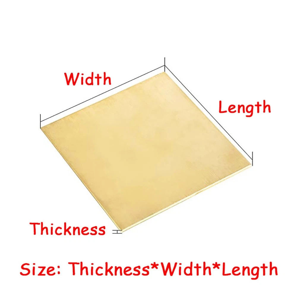H62 Brass Sheet Plate Thickness 0.5/0.8mm-6mm Square Metal Plate DIY Brass Sheet