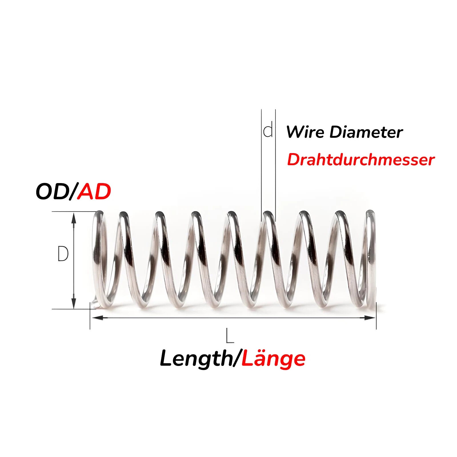 2.0mm Wire Compression Spring 10-25mm Diameter & 10-305mm Length Pressure Small
