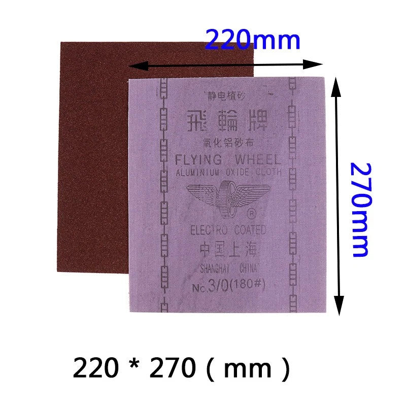 220x270mm Emery Cloth Sanding Sheets P46–P240 | Abrasive Sheets for Metal Wood Deburring