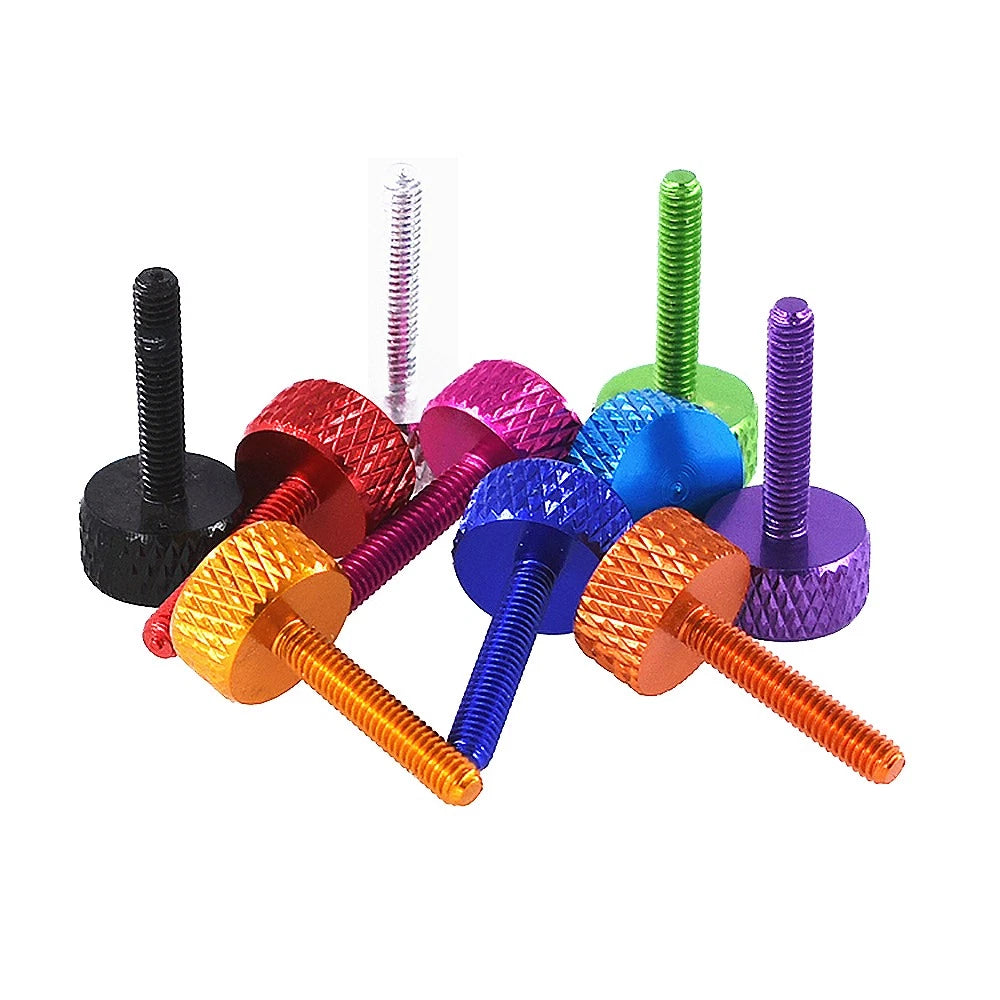 M3.5x20mm Aluminium Knurled Thumb Screws – Flat Head Hand-Grip Bolts for PC Case & DIY Projects