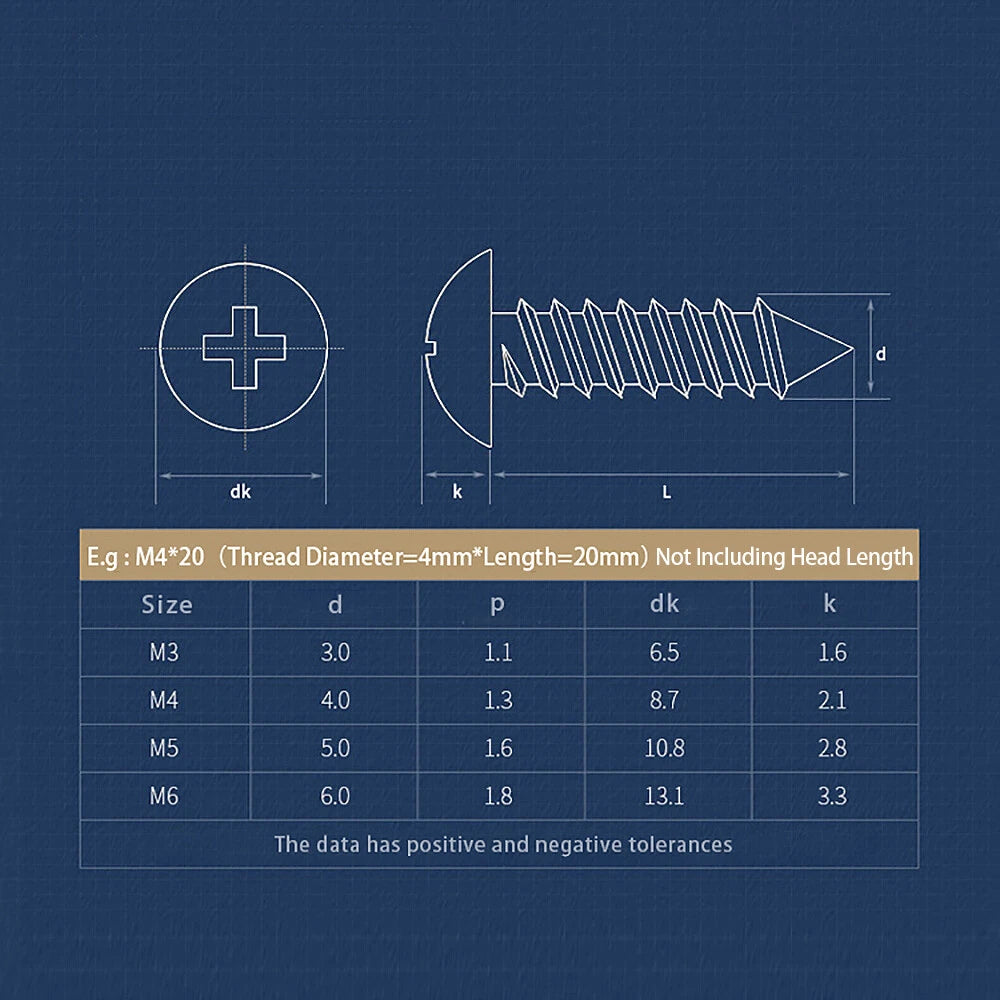 M6 Pozi Button Truss Head Self Tapping Screws – A4 316 Stainless Steel