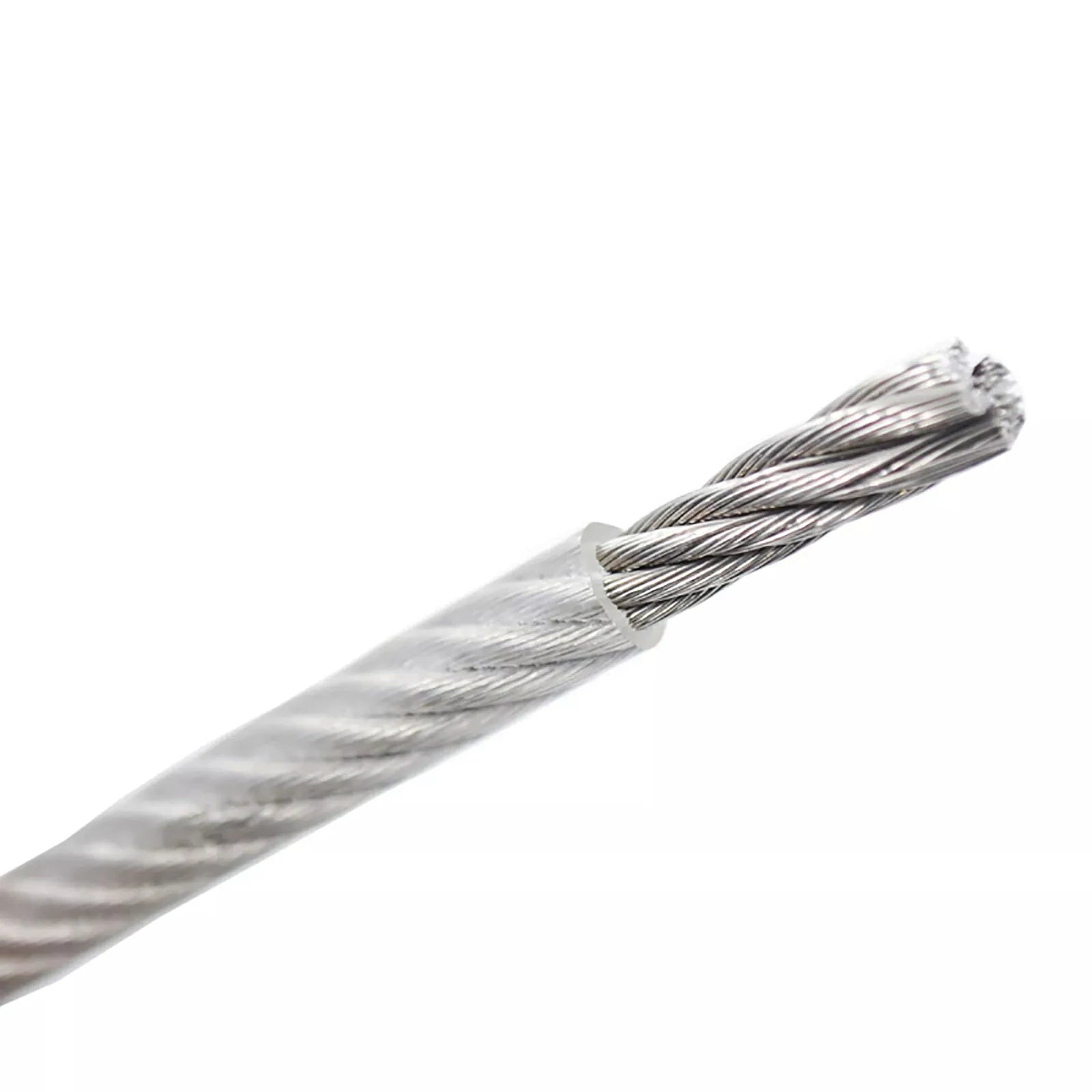 304 Stainless Steel Wire Rope Cable PVC Clear Plastic Coated 3mm - 12mm Diameter - HomeDIYer