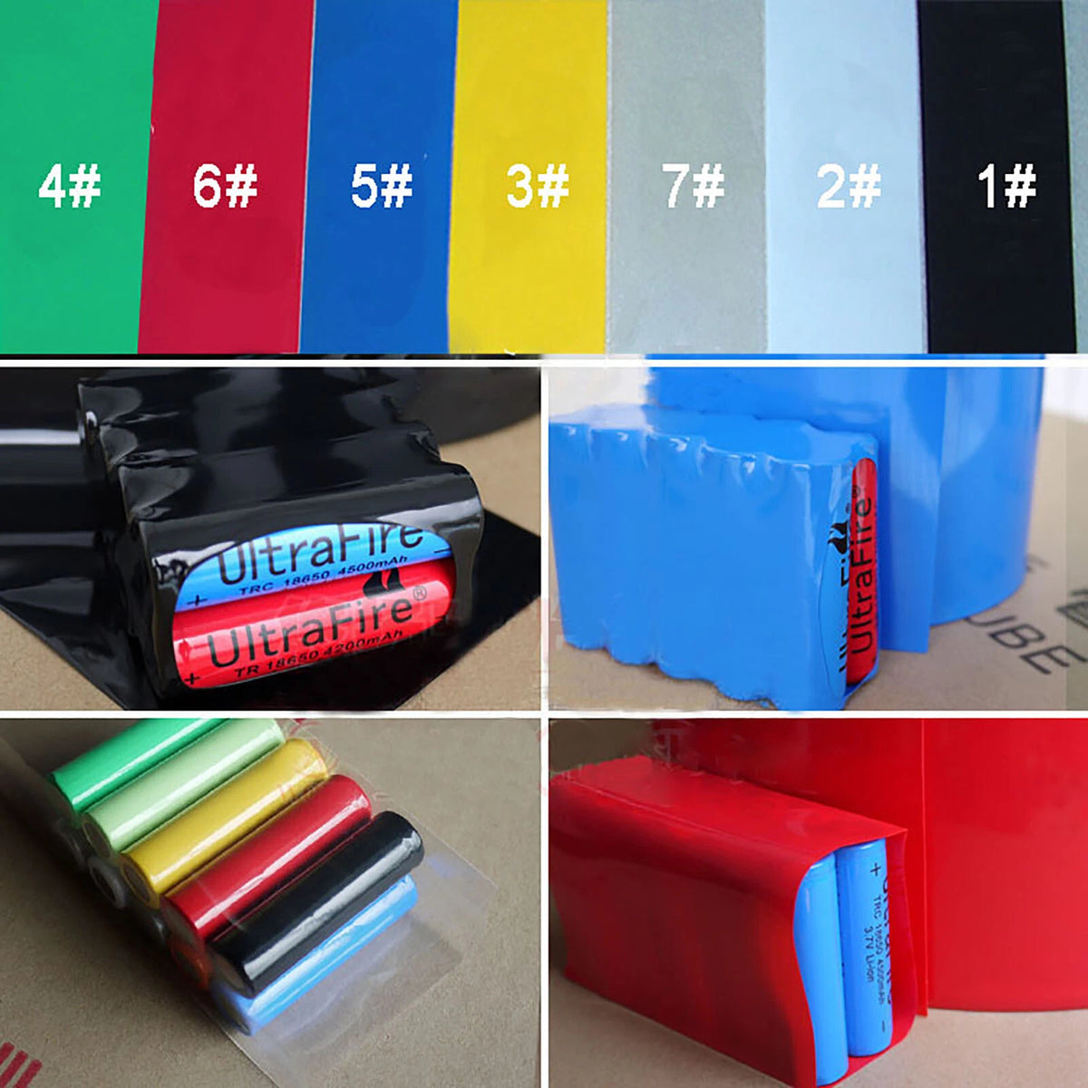PVC Heat Shrink Tubing for RC Battery Packs — 103mm Flat Width, 7 Colors