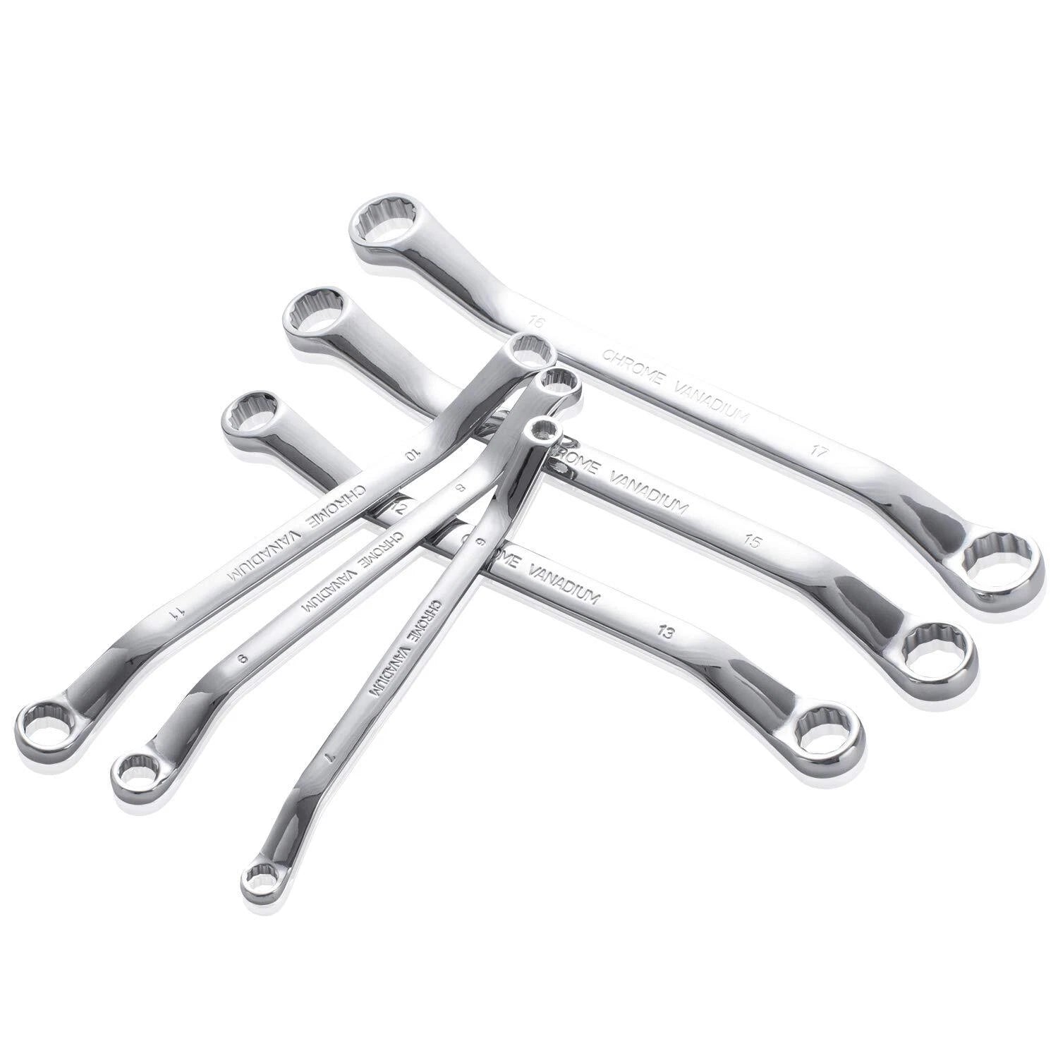 1Pc Double Head Ring Spanner Wrench Set 8pc 5.5mm-27mm Metric Ring Deep Offset