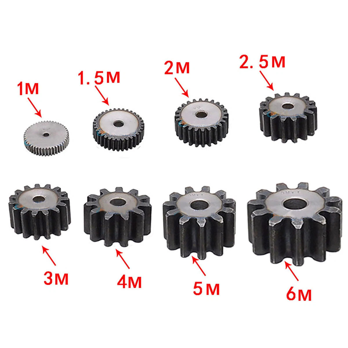 Spur Gear Module 2.5 Pinion Gears #45 Steel 12T to 30T Metal Spur Transmission