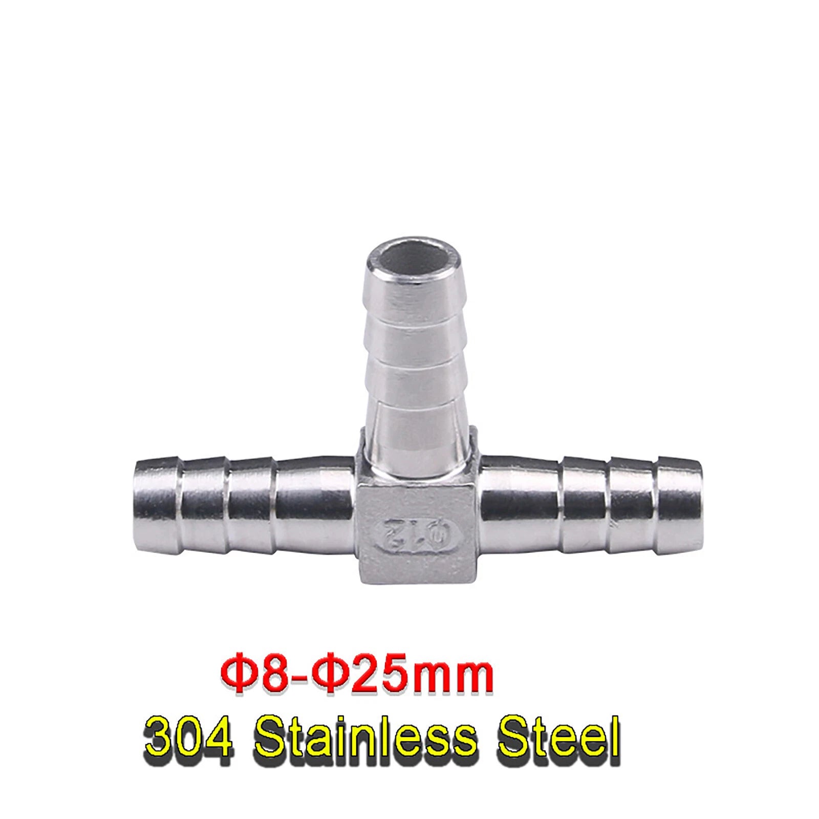304 Stainless Steel Barbed Tee Hose Fitting — T-Piece Pipe Connector
