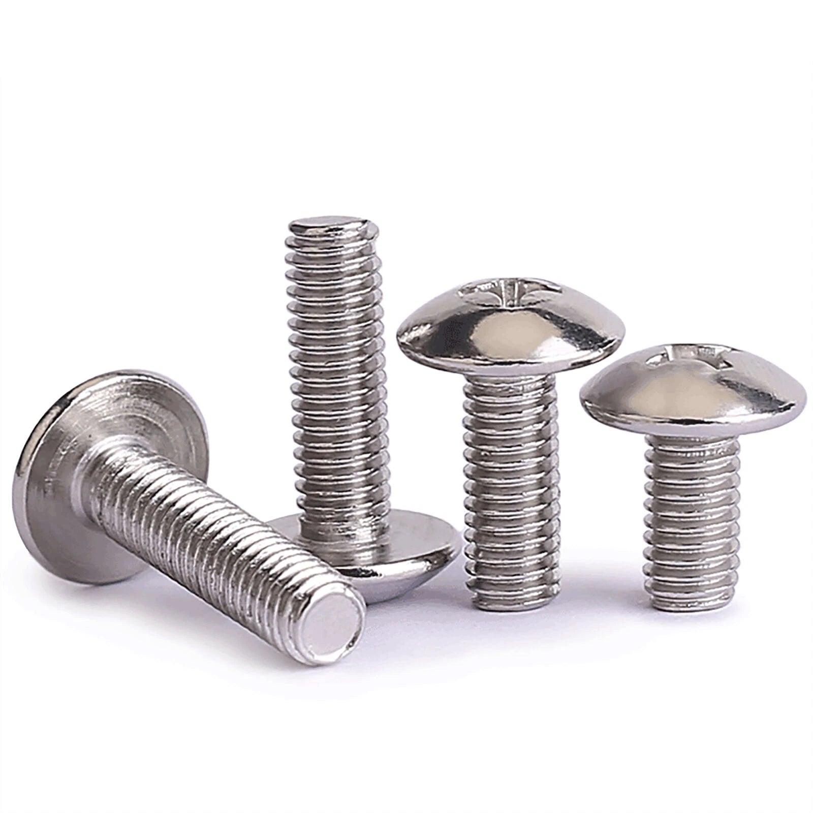 M3–M6 Nickel Plated Phillips Truss Head Machine Screws — Cross Drive Mushroom Head Bolts