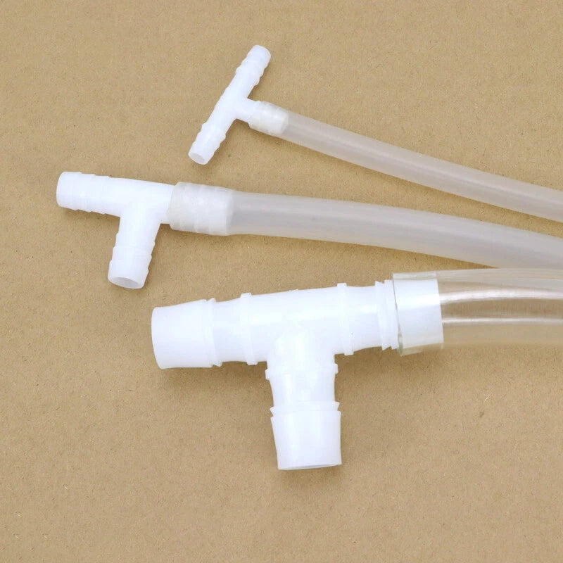 Tee Hose Joiner Plastic Barbed T Connector Pipe Fitting Air Fuel Water Gas WHITE