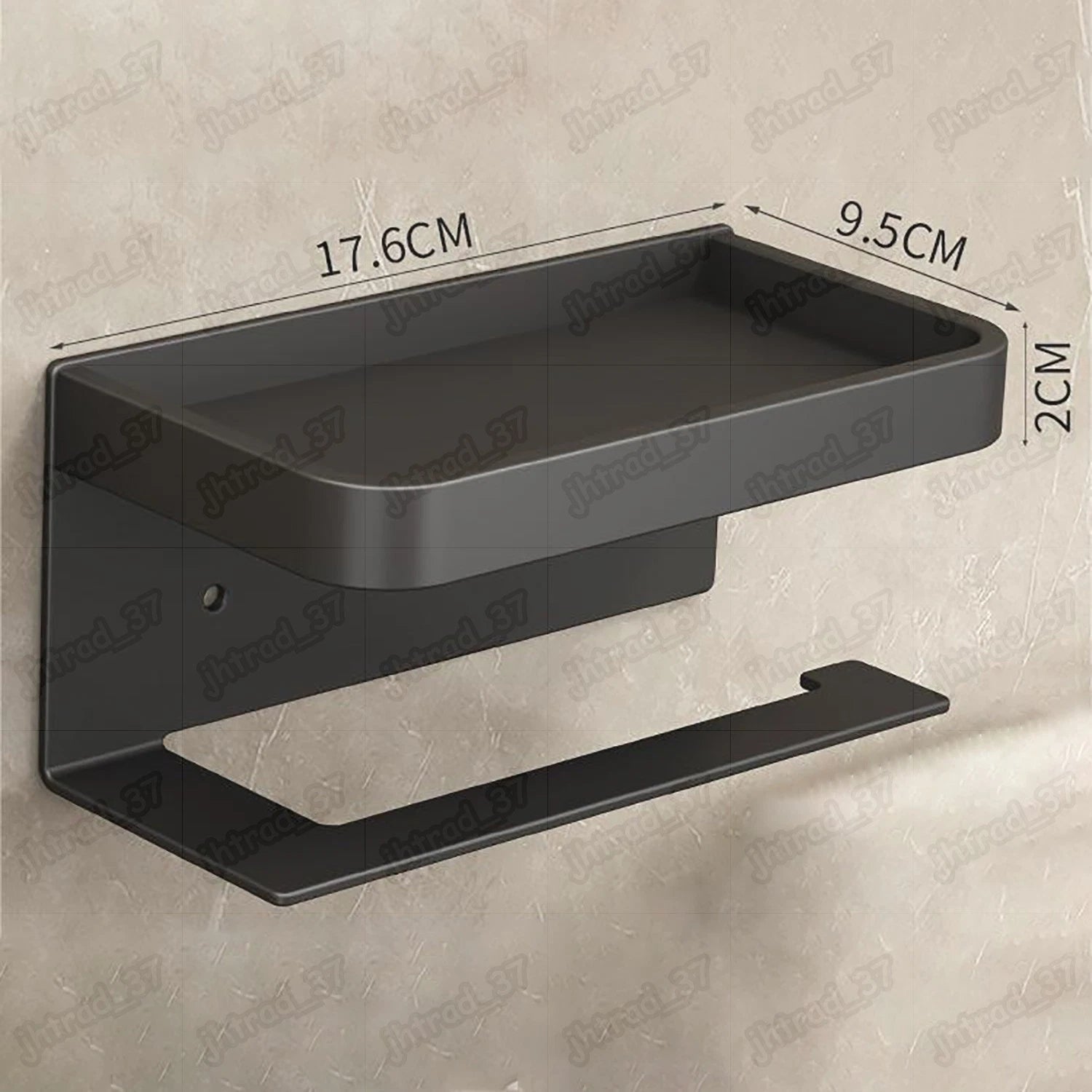Bathroom Self Adhesive Wall Mounted Toilet Roll Paper Holder Shelf Organizer