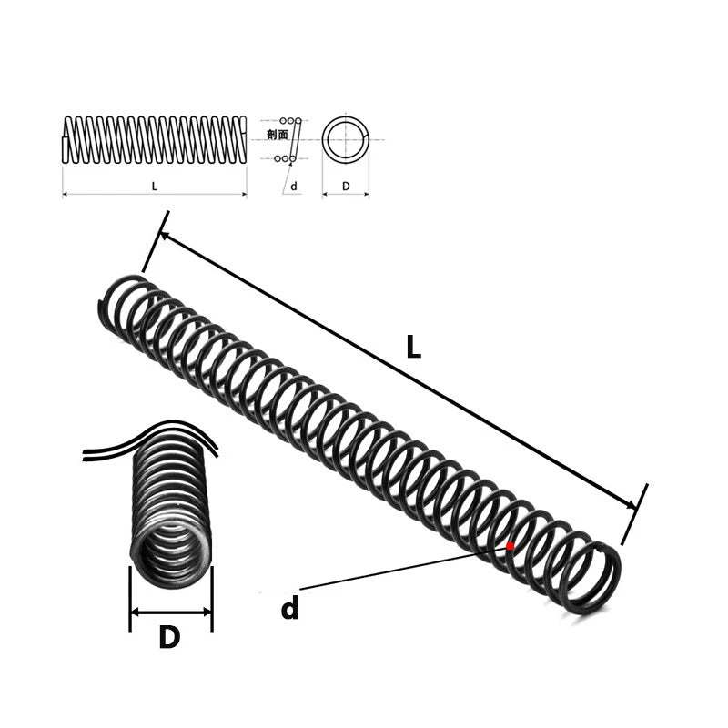 Compression Spring Steel 1.2mm Wire Dia 14mm - 15mm OD Small Pressure Springs