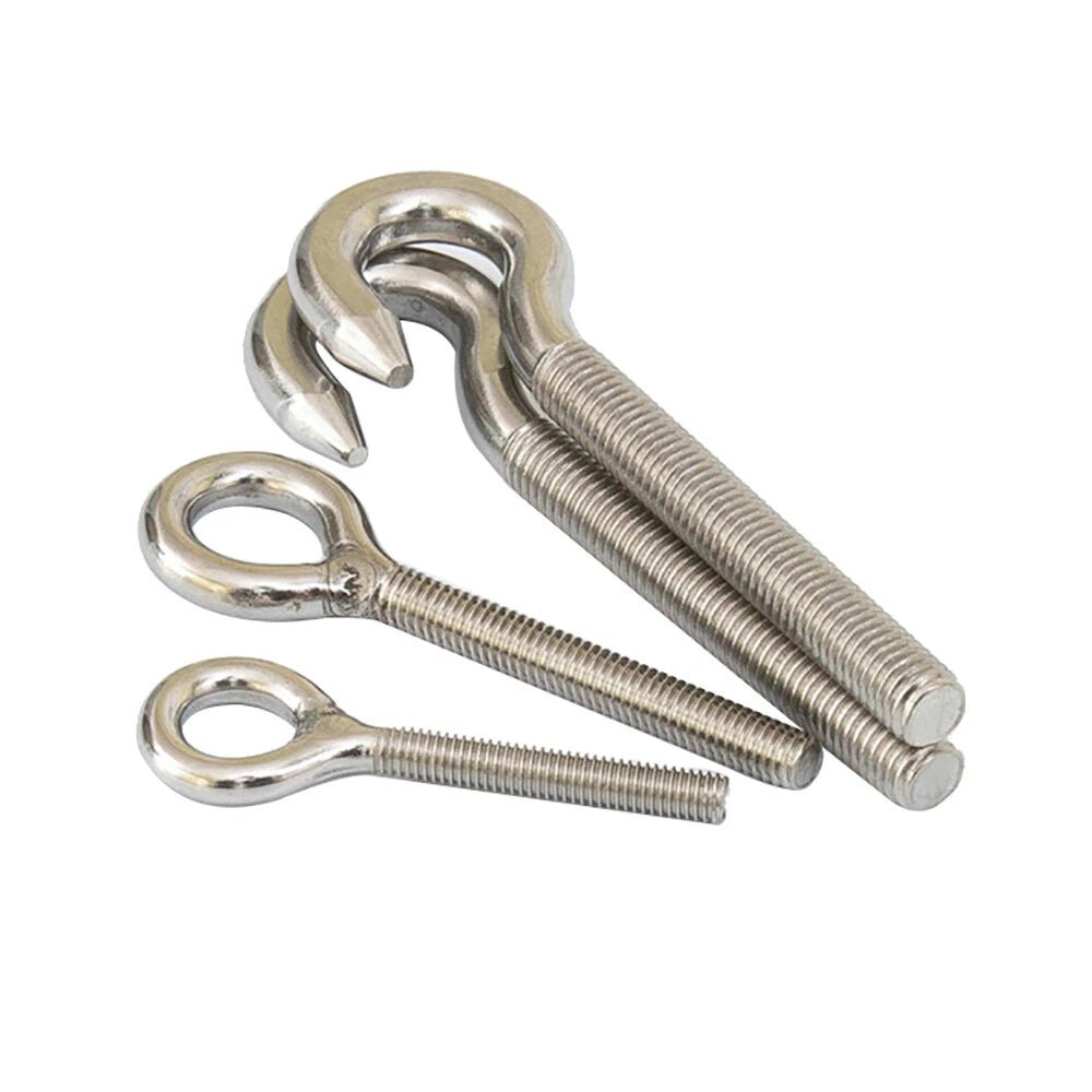 Stainless Steel Eye Bolts & Hook Bolts — Wood Thread, M5–M16, A2 304 - HomeDIYer