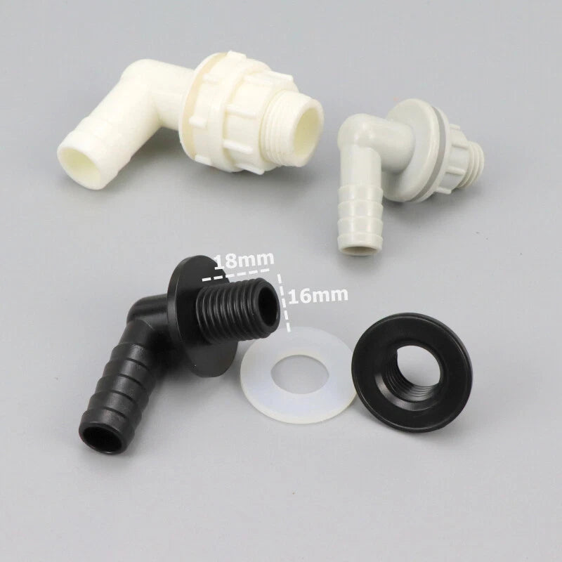 3/8" Elbow Hose Barb Fitting for Aquarium, Fish Tank & Pond — Black