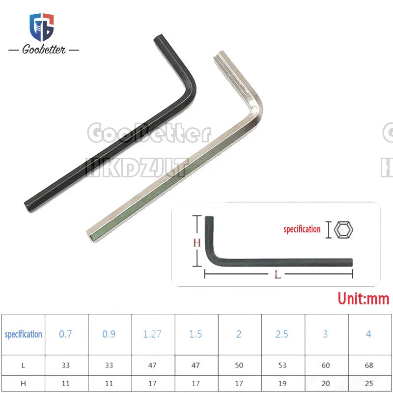 Carbon Steel Metric Allen Keys-Hex Wrench-Hexagon Key 0.9mm - 4mm All Sizes