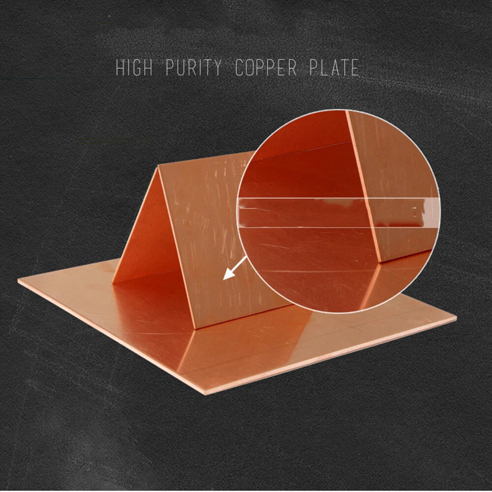 T2 Copper Flat Plate Sheet 99.9% CU Strip Metal Foil Sheet 0.1~0.8mm×300mm×300mm