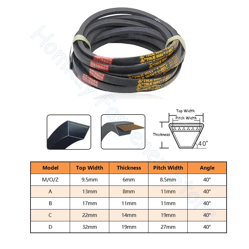 A Section V-Belt 13x8mm | Rubber Triangle Drive Belt A51–A61 (50"–60")