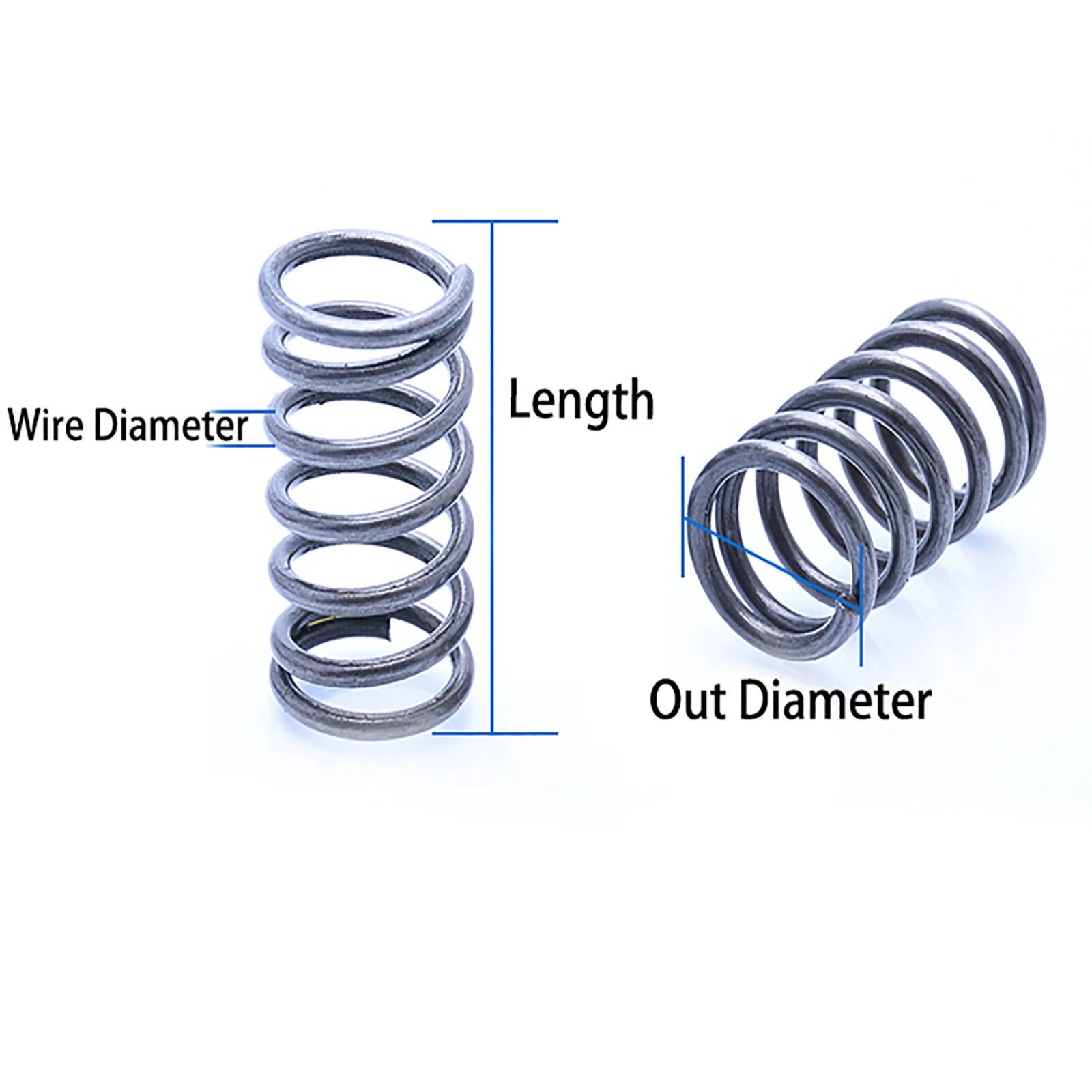 Compression Spring Wire Dia.0.8mm Out Diameter 5/6/7/8/9/10/11/12/13/14/15/16mm