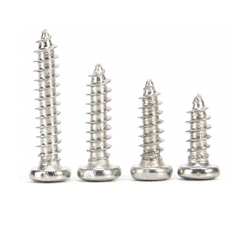 M1 M1.2 M1.4 M1.7 M2 M2.3 M2.6 M3 M3.5 M4 Pan Head Self Tapping Screws – Nickel Plated Carbon Steel